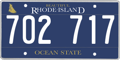 RI license plate 702717