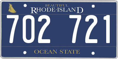 RI license plate 702721
