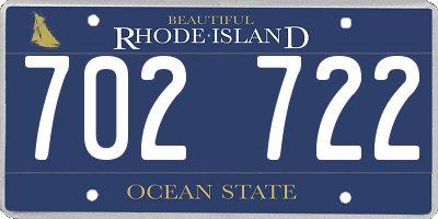 RI license plate 702722