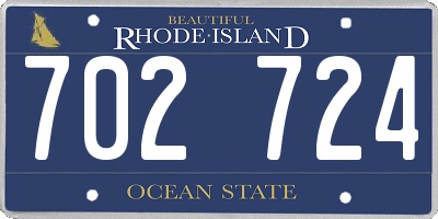 RI license plate 702724