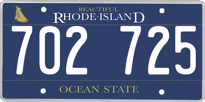 RI license plate 702725