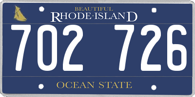 RI license plate 702726