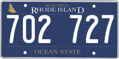 RI license plate 702727