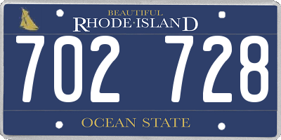 RI license plate 702728
