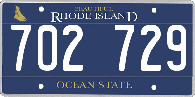 RI license plate 702729
