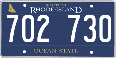 RI license plate 702730