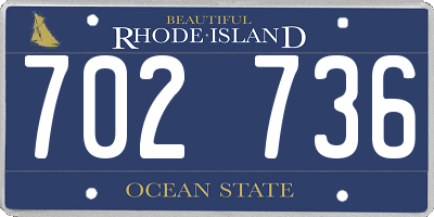 RI license plate 702736