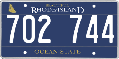 RI license plate 702744