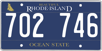 RI license plate 702746