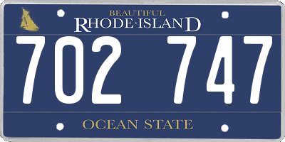 RI license plate 702747