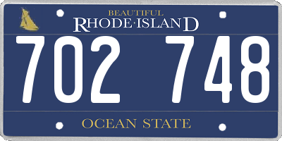RI license plate 702748