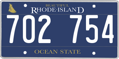 RI license plate 702754