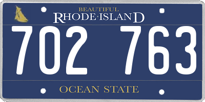 RI license plate 702763