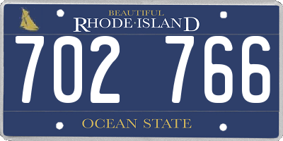 RI license plate 702766