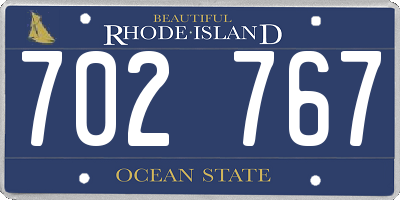 RI license plate 702767