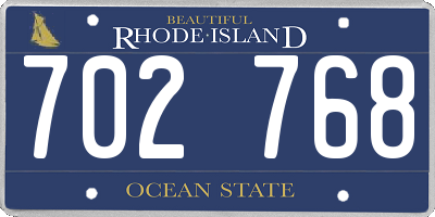 RI license plate 702768