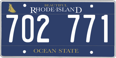 RI license plate 702771