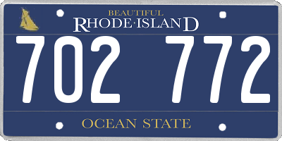 RI license plate 702772