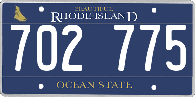 RI license plate 702775