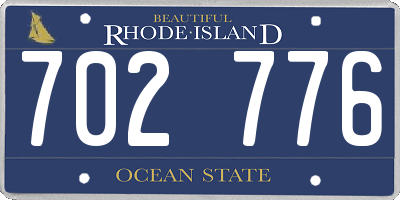 RI license plate 702776