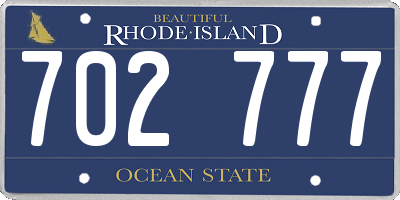 RI license plate 702777