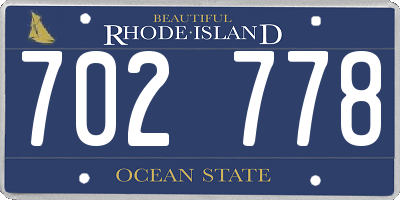 RI license plate 702778