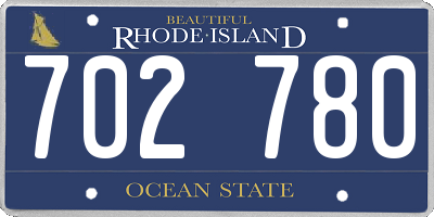 RI license plate 702780