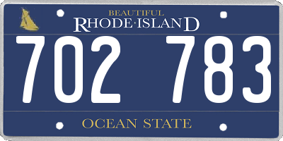 RI license plate 702783