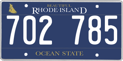 RI license plate 702785