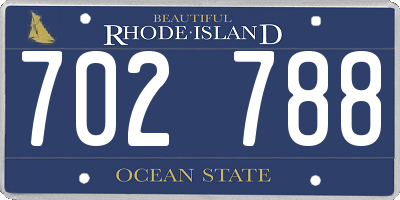 RI license plate 702788