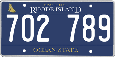 RI license plate 702789