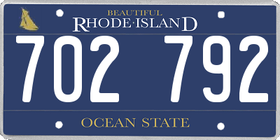 RI license plate 702792