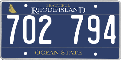RI license plate 702794