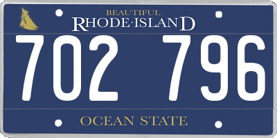 RI license plate 702796
