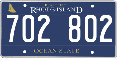 RI license plate 702802