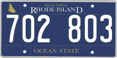 RI license plate 702803