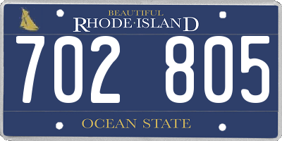 RI license plate 702805