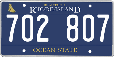 RI license plate 702807