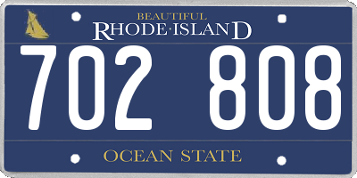 RI license plate 702808