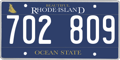 RI license plate 702809