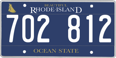RI license plate 702812