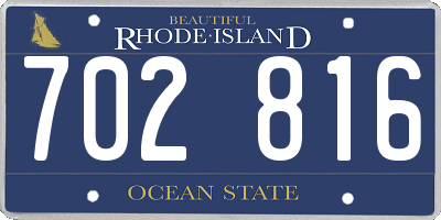 RI license plate 702816
