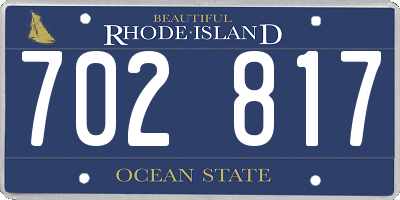 RI license plate 702817