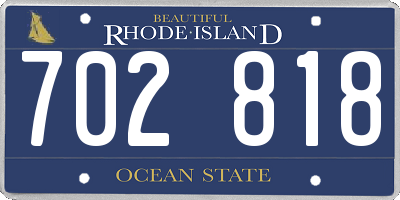 RI license plate 702818
