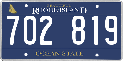 RI license plate 702819