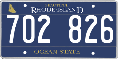 RI license plate 702826