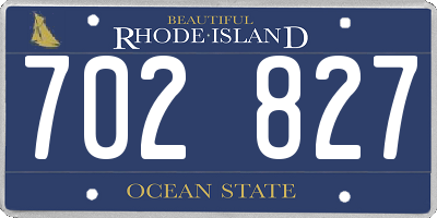 RI license plate 702827