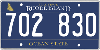 RI license plate 702830