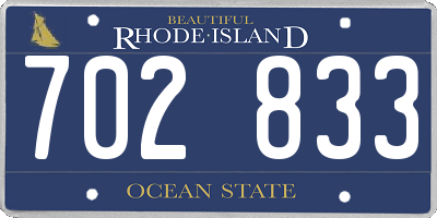 RI license plate 702833