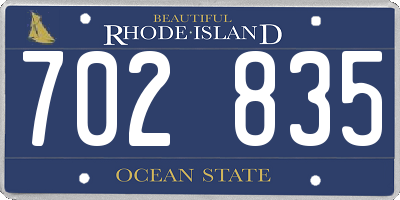 RI license plate 702835